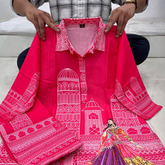 Designer Digital Print Muslin Silk Cord Set