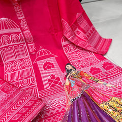 Designer Digital Print Muslin Silk Cord Set