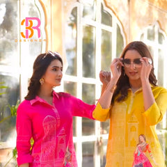 Designer Digital Print Muslin Silk Cord Set