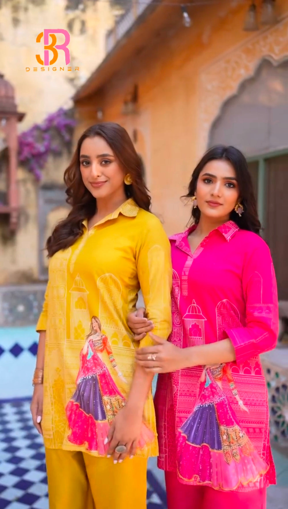 Designer Digital Print Muslin Silk Cord Set