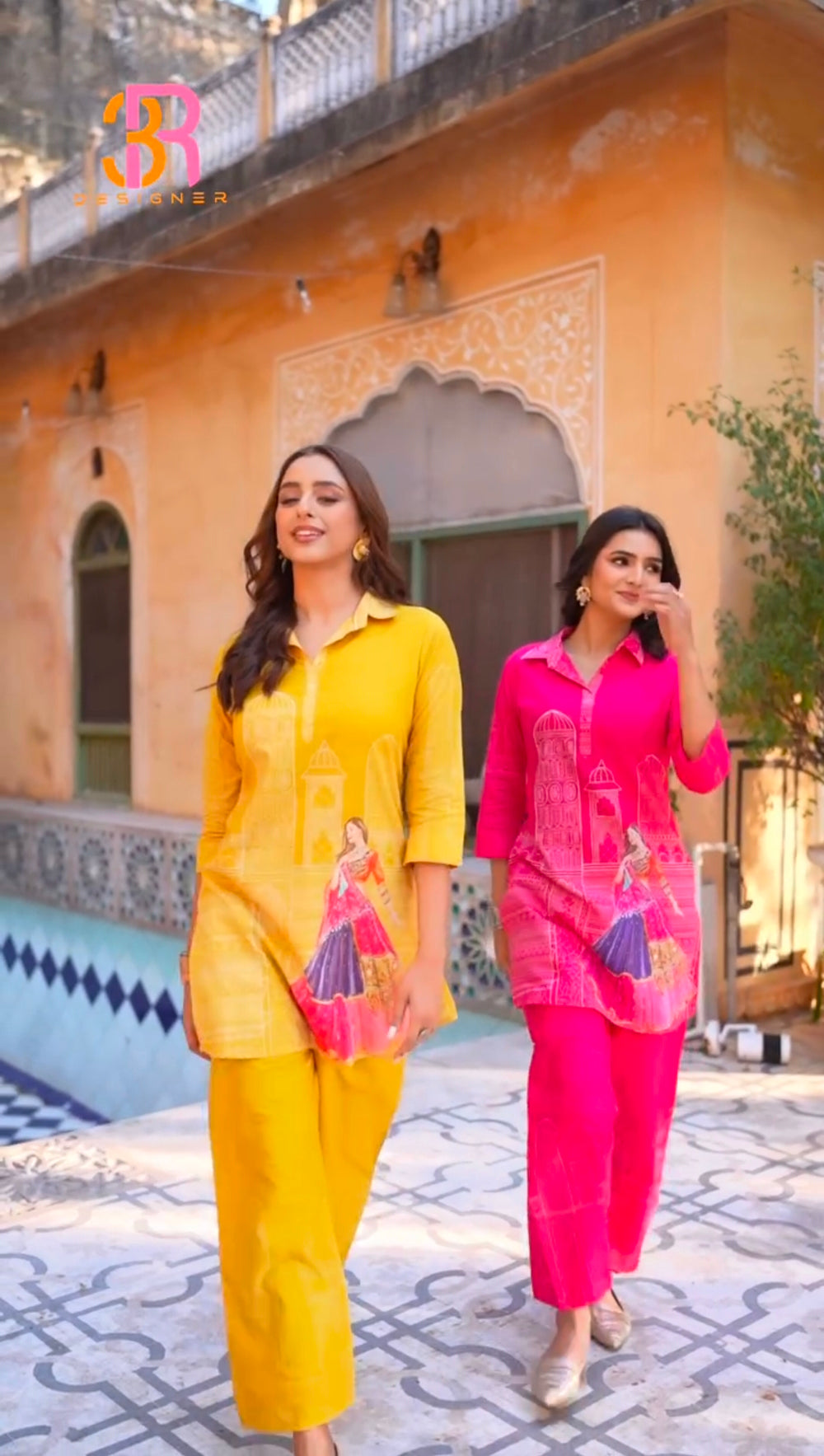 Designer Digital Print Muslin Silk Cord Set