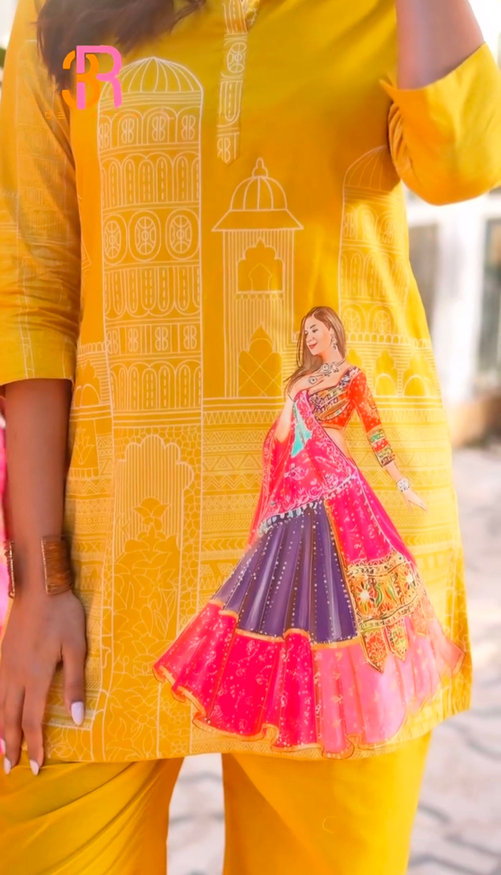 Designer Digital Print Muslin Silk Cord Set