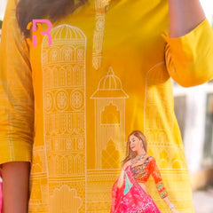 Designer Digital Print Muslin Silk Cord Set