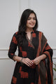 Elephant Print Cotton Kurta Set with Dupatta