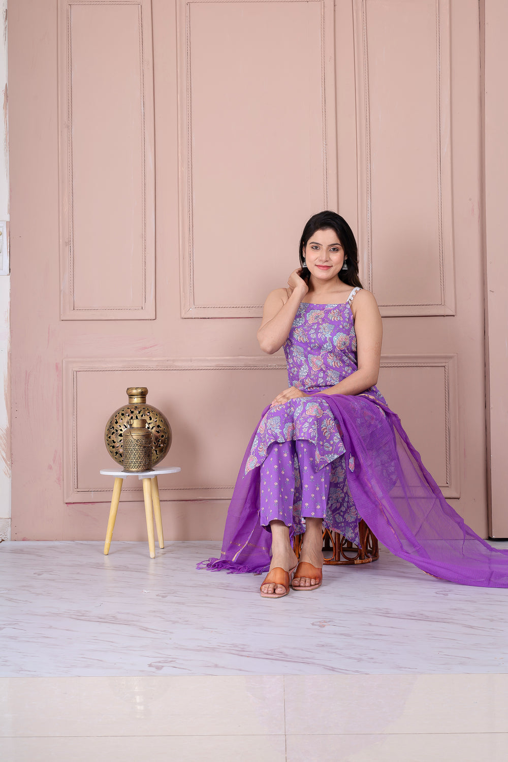 Elegant Cotton Suit Set with Kota Doria Dupatta