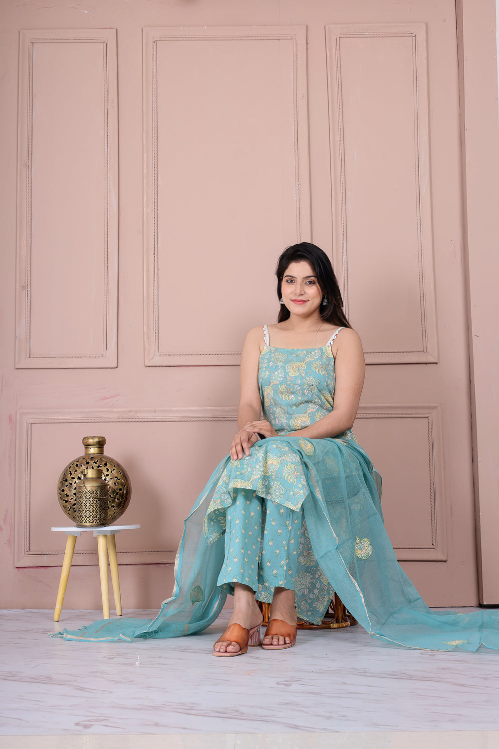 Elegant Cotton Suit Set with Kota Doria Dupatta