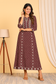 Maroon Printed A-Line Long Kurta with Ethnic MotifsMaroon Printed A-Line Long Kurta with Ethnic Motifs