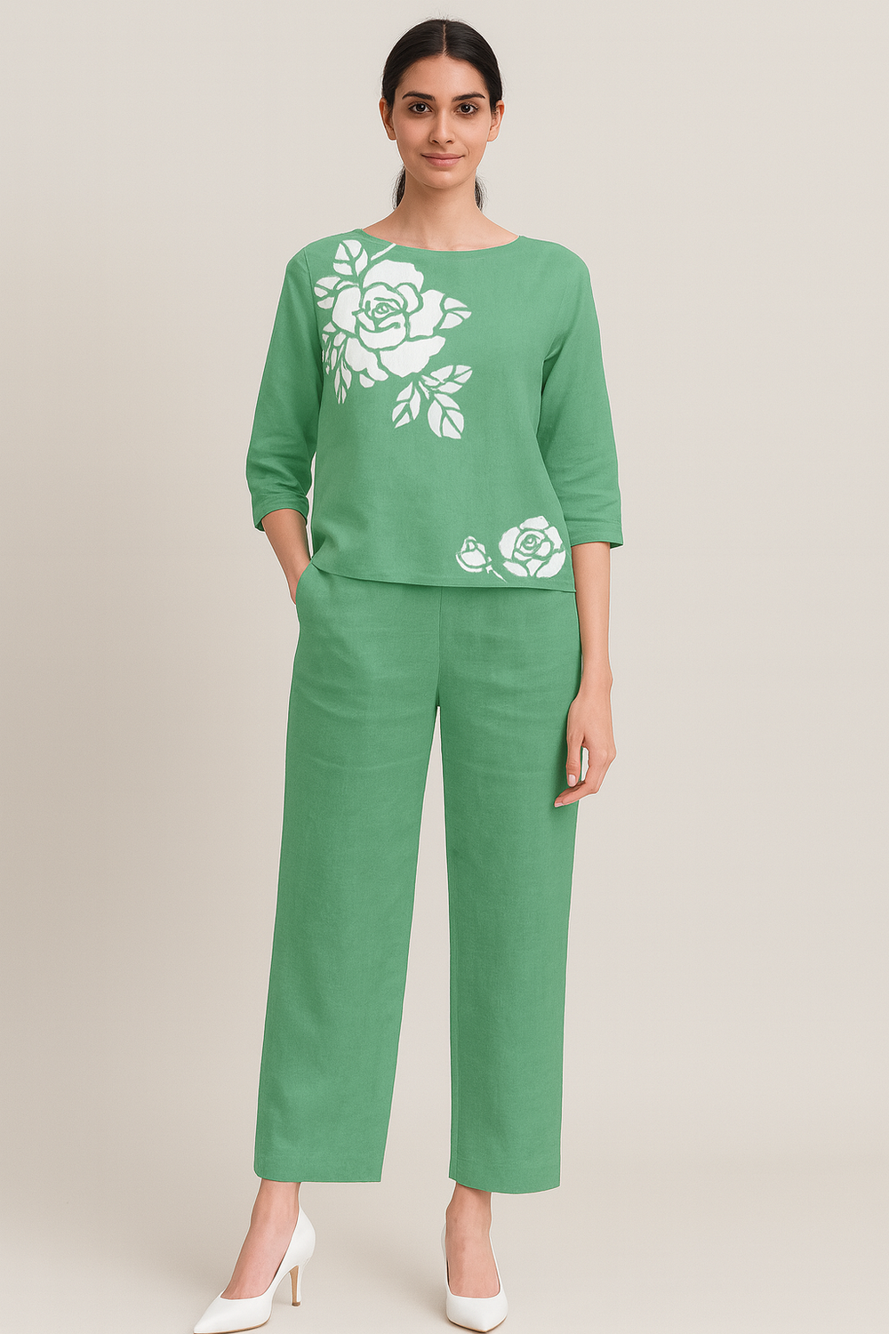 Floral Print Two-Piece Co-ord Set for Women