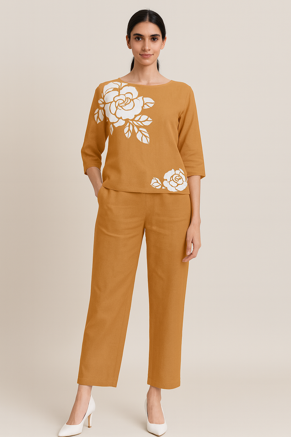 Floral Print Two-Piece Co-ord Set for Women