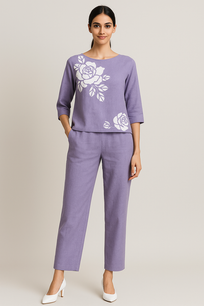 Floral Print Two-Piece Co-ord Set for Women