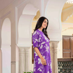 Women’s Floral Printed Cotton Kurta Set with Pants