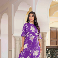 Women’s Floral Printed Cotton Kurta Set with Pants