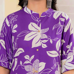 Women’s Floral Printed Cotton Kurta Set with Pants