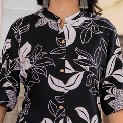 Women’s Floral Printed Cotton Kurta Set with Pants