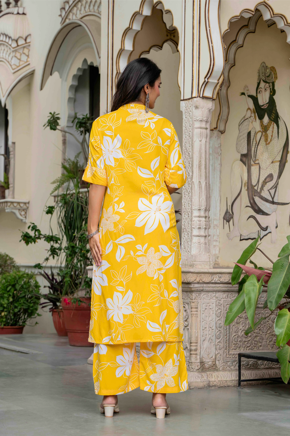 Women’s Floral Printed Cotton Kurta Set with Pants