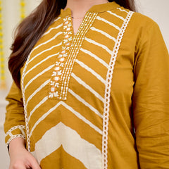 Premium Cotton A-Line Suit Set | Embroidered Elegance with Dupatta