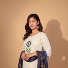 Elegant White Chikankari Cotton Kurti Pant Set with Floral Dupatta