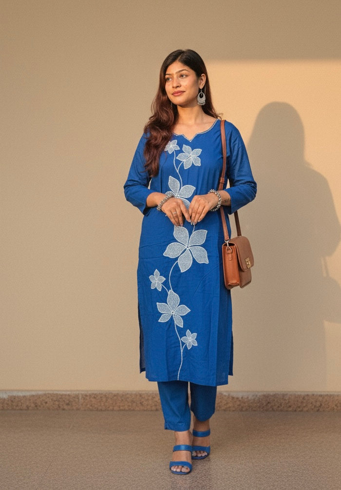 Floral Elegance Kurti Set