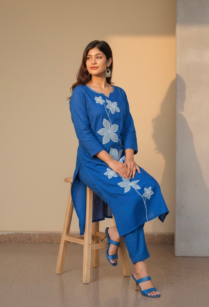 Floral Elegance Kurti Set