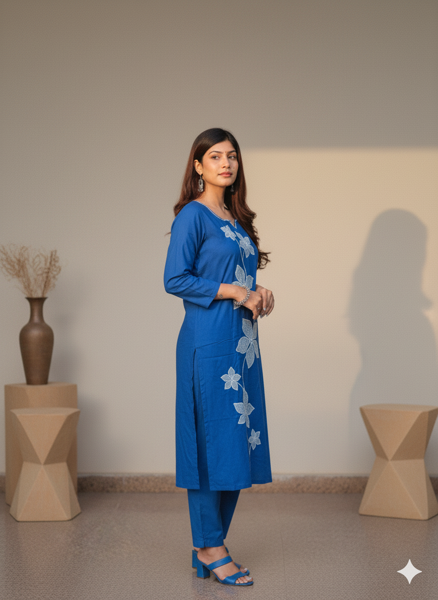 Floral Elegance Kurti Set