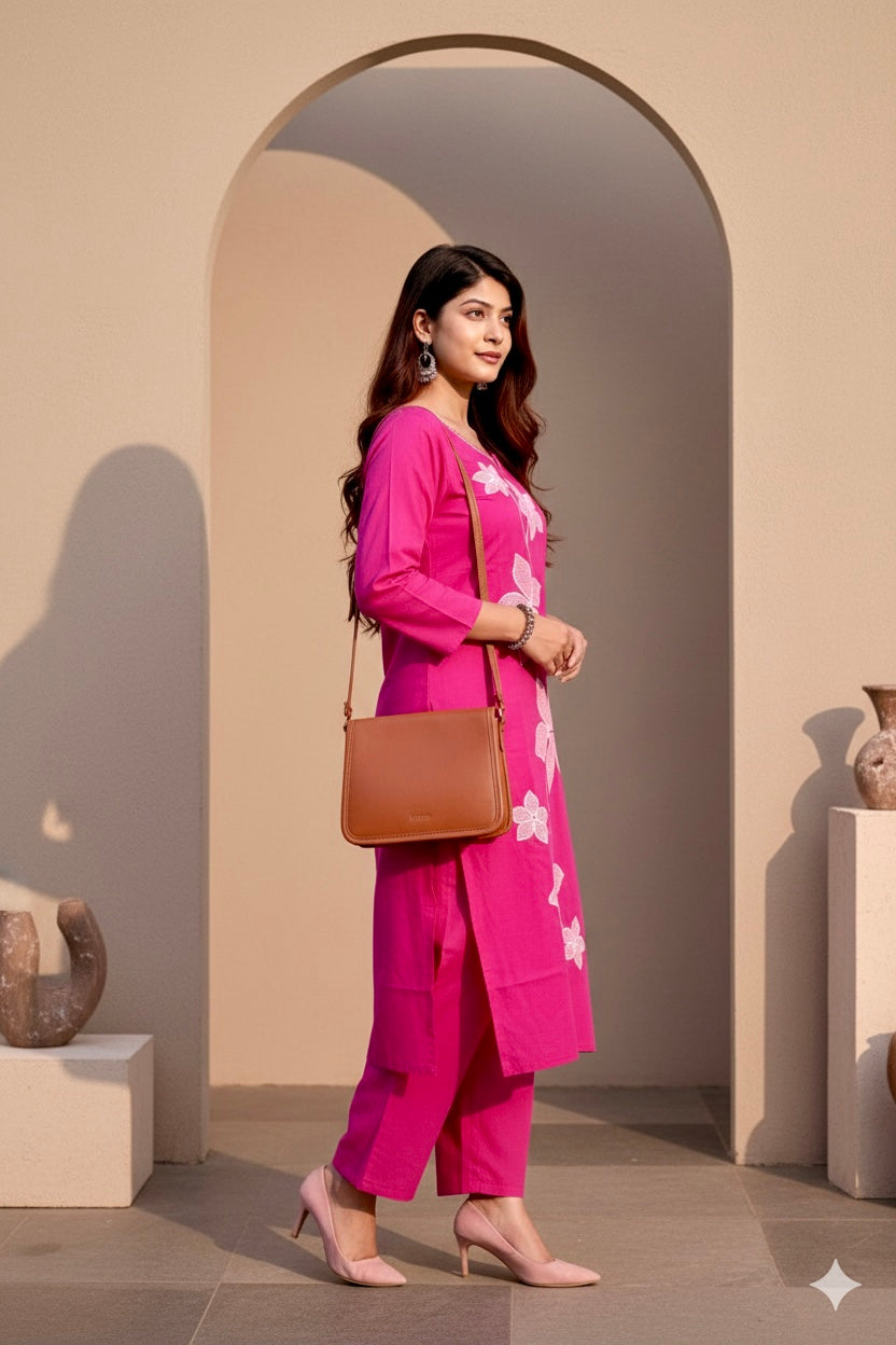 Floral Elegance Kurti Set