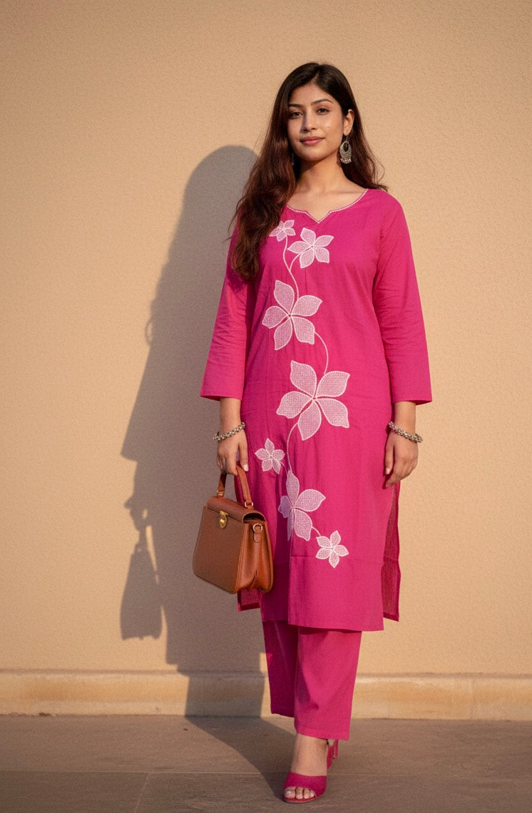 Floral Elegance Kurti Set