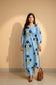 Women’s Striped Floral Cotton Kurta Set
