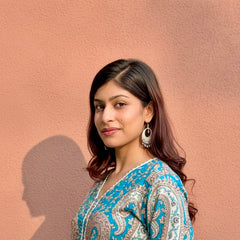 Purple Paisley Printed Kurti with White Straight Pants