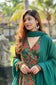 Green Floral Printed Ethnic Kurta Set with Dupatta