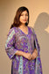 Purple Paisley Printed Kurti with White Straight Pants