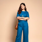 Floral Embroidered Cotton Co-ord Set for Women