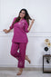 Magenta Embroidered Cotton Co-ord Set – Top & Pants