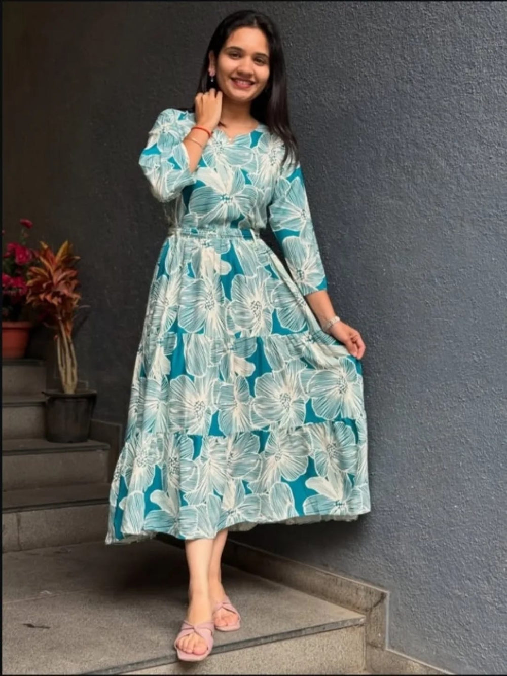 Elegant Cotton Long Dress for Women