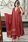 Ajrakh Print Anarkali Kurta Set with Dupatta