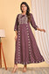 Maroon Printed A-Line Long Kurta with Ethnic MotifsMaroon Printed A-Line Long Kurta with Ethnic Motifs