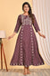 Maroon Printed A-Line Long Kurta with Ethnic MotifsMaroon Printed A-Line Long Kurta with Ethnic Motifs