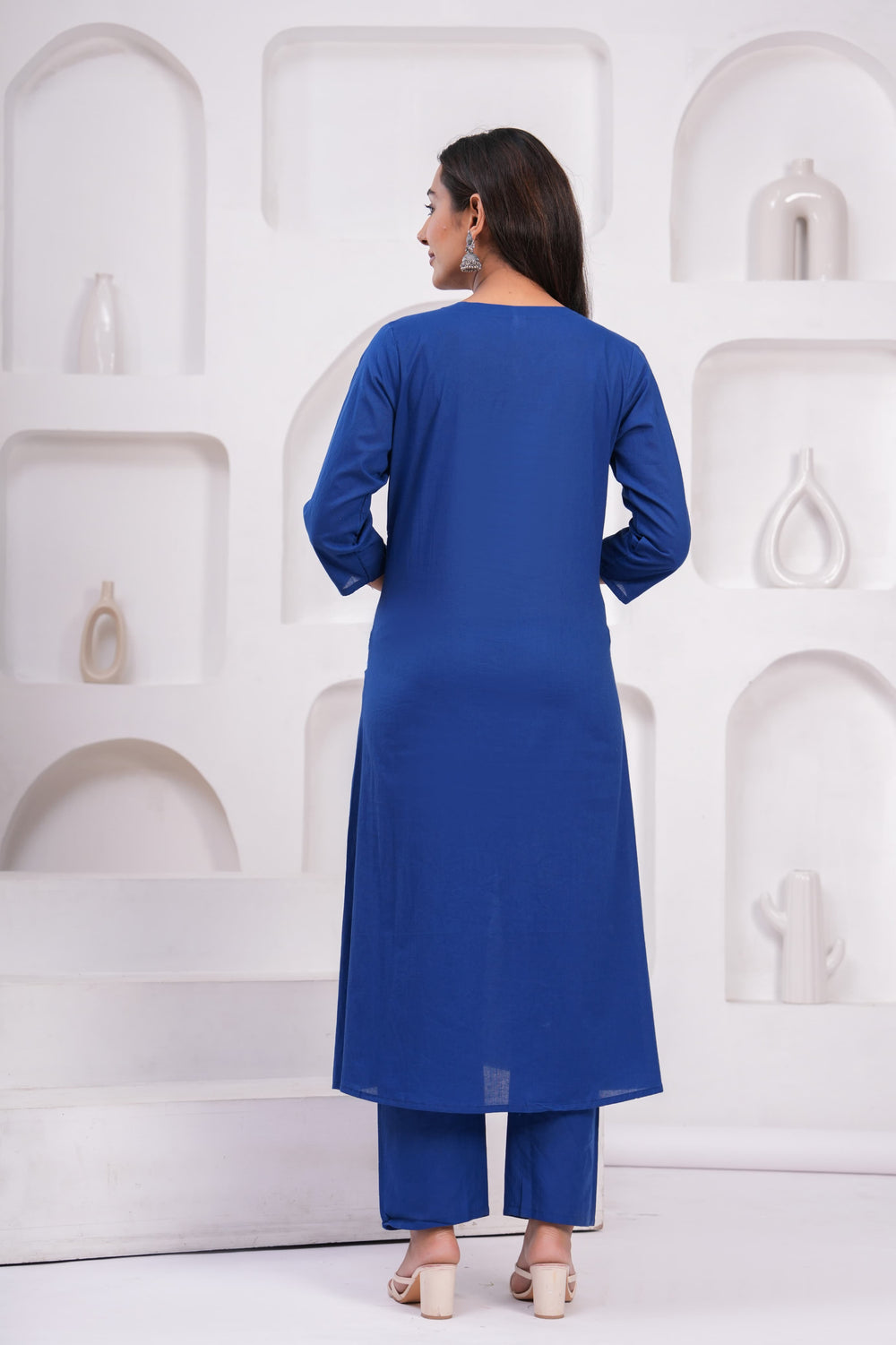 Embroidered A-Line Kurta Set with Pants