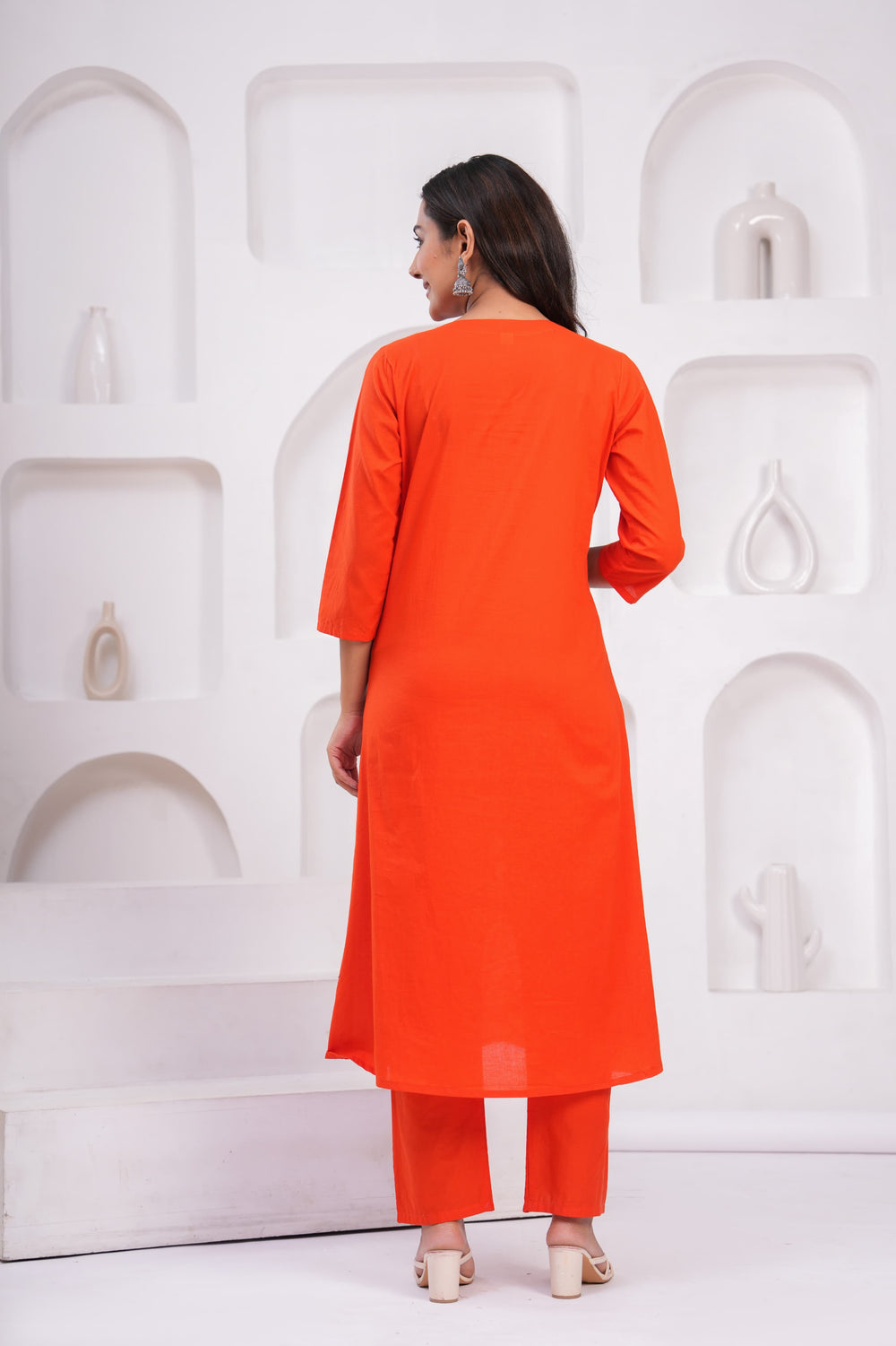 Embroidered A-Line Kurta Set with Pants