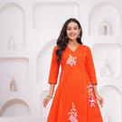 Embroidered A-Line Kurta Set with Pants