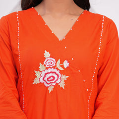 Embroidered A-Line Kurta Set with Pants