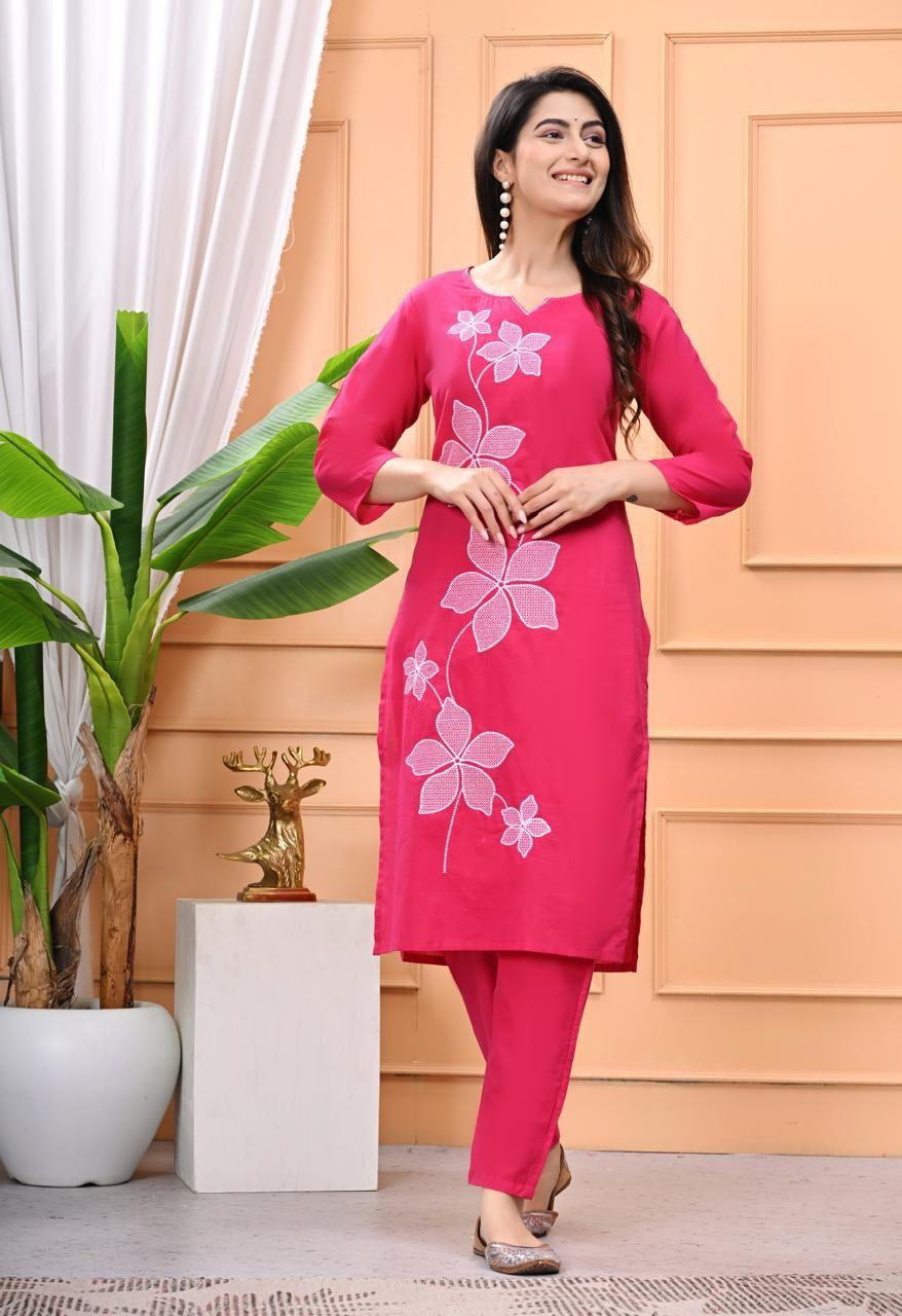 Floral Elegance Kurti Set