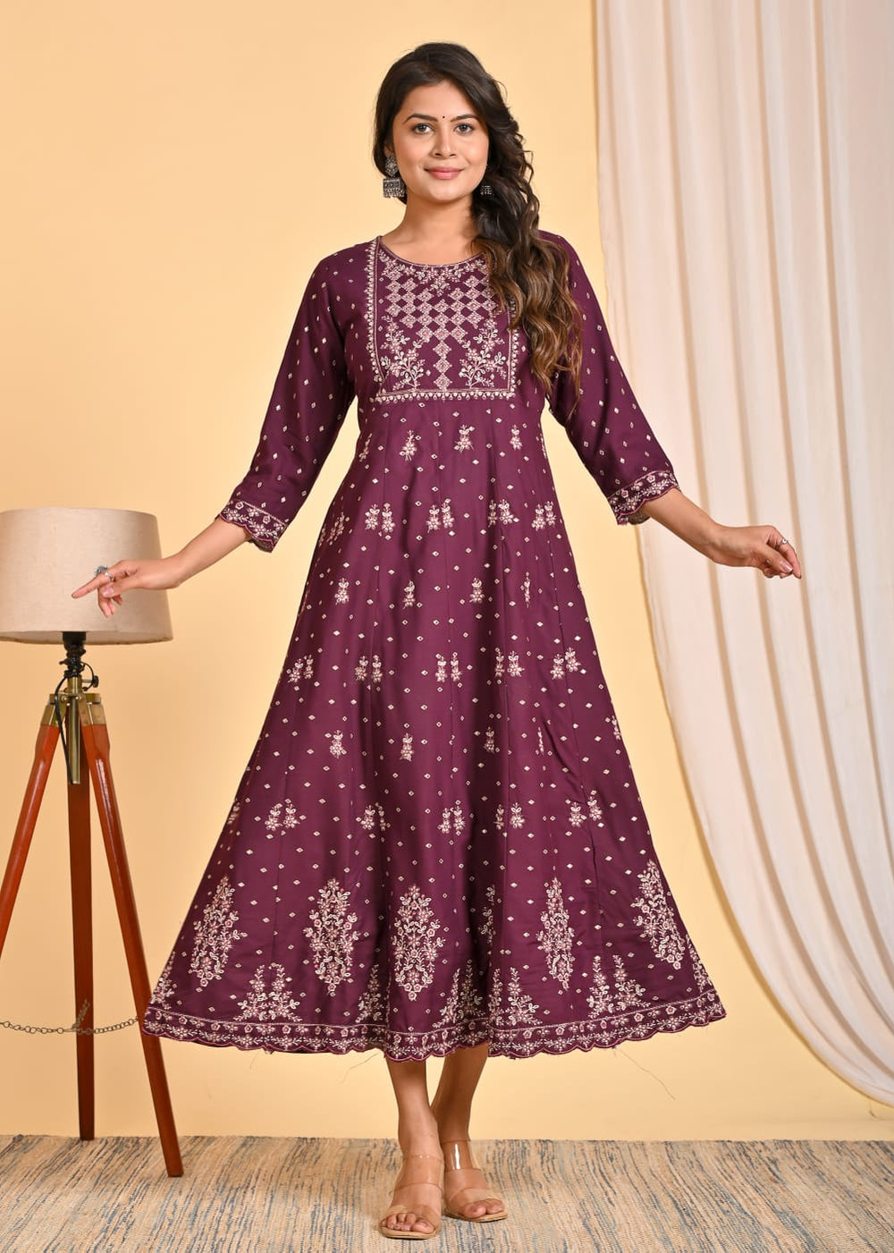 Festive Wear Embroidered Long Anarkali Dress