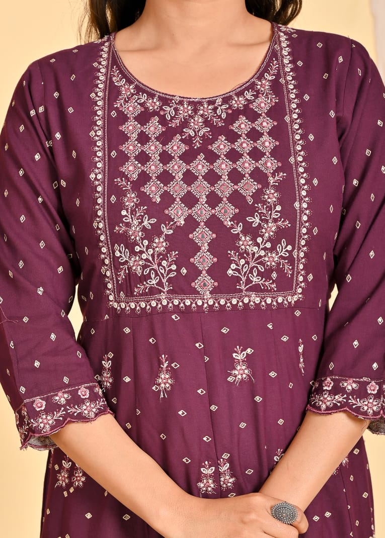 Festive Wear Embroidered Long Anarkali Dress