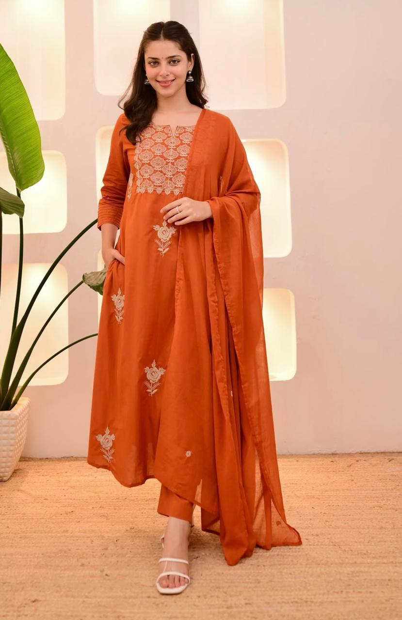 Festive Wear Embroidered Anarkali Suit Set