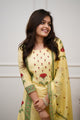 Floral Block Print Cotton Suit Set with Dupatta