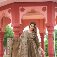 Embroidered Kurta Pant Set with Printed Dupatta