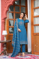 Embroidered Kurta Pant Set with Printed Dupatta