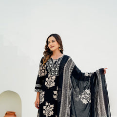 Pure Cotton Sequin Embroidered Kurti Set with Dupatta