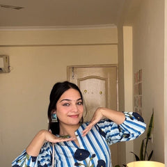 Women’s Striped Floral Cotton Kurta Set