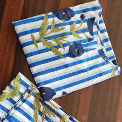 Women’s Striped Floral Cotton Kurta Set